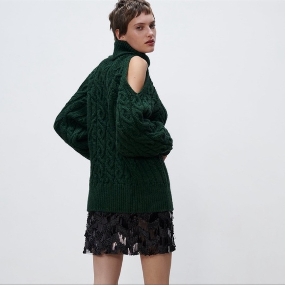 ZARA CUT OUT CABLE KNIT SWEATER | SIZE: S | NWT - Picture 7 of 9